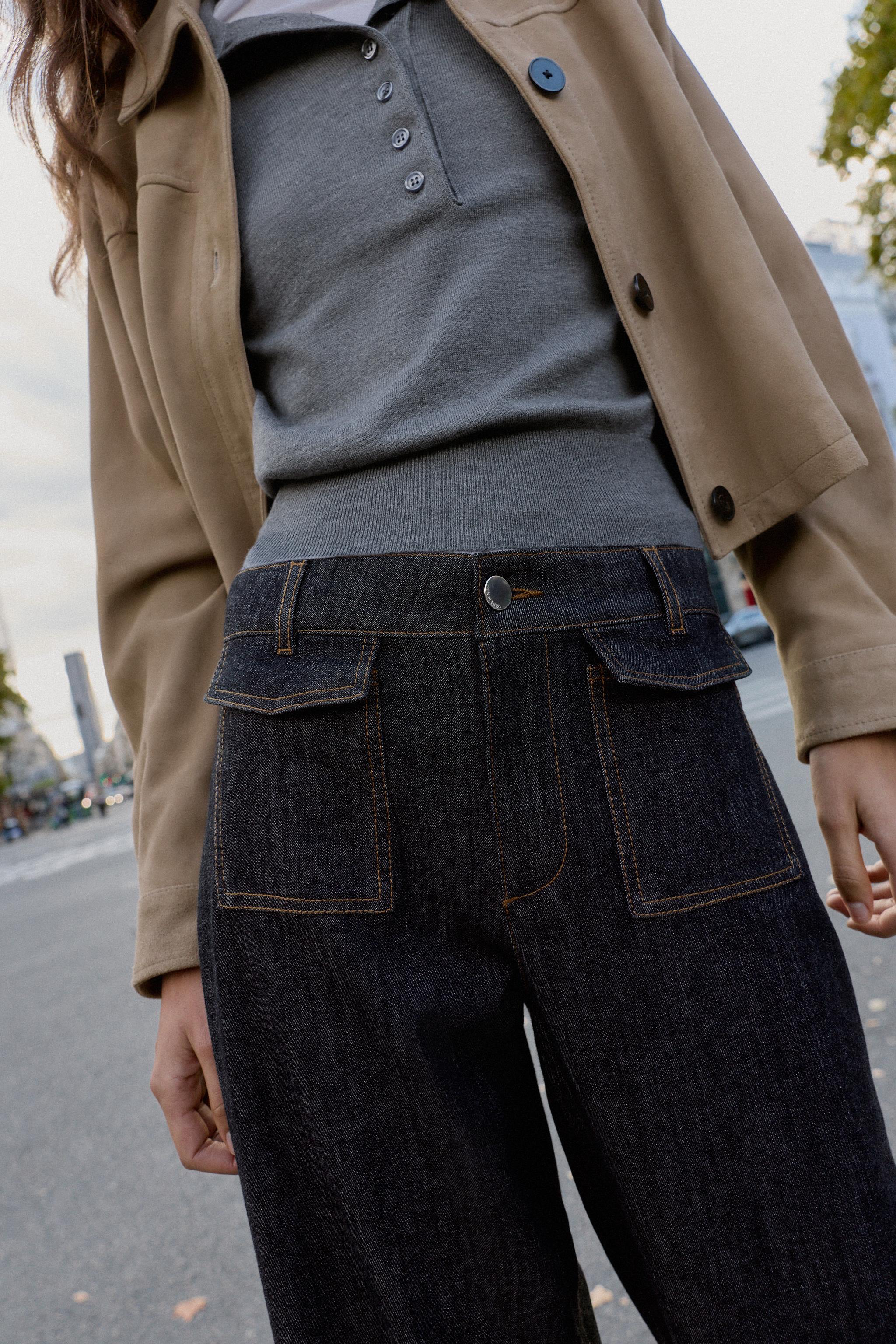 Z1975 MID-RISE CULOTTE JEANS WITH FLAP POCKETS